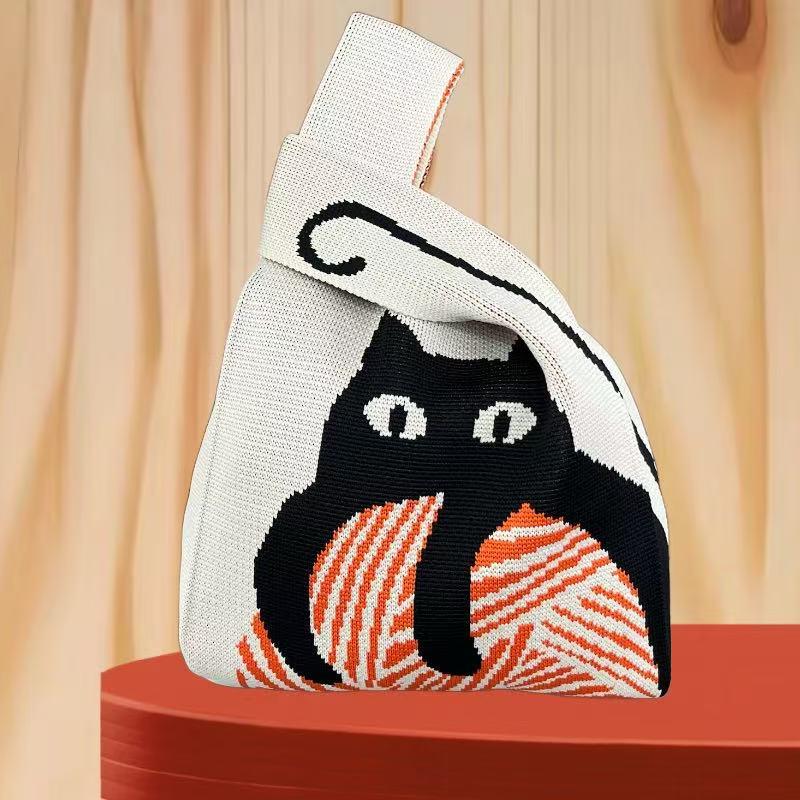 Festive Knit Souvenir Tote: Versatile Casual Handbag & Classic Storage Bag
