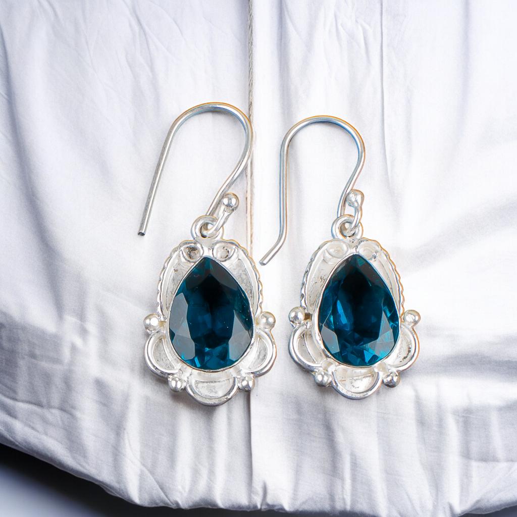 925 Sterling Silver Apatite Gemstone Ethnic Jewelry Earrings For Engagement Gift EE-41-12