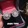 Jewelry, Sparkling Galaxy Iris Fireworks Gemstone Earrings, Banquet Haute Couture Court Water Droplets Sparkling Diamond Pearl Earrings