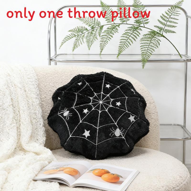 Spider Web Halloween Bar Theme Plush Pillow With Embroidered Animal Pattern For Home Decor
