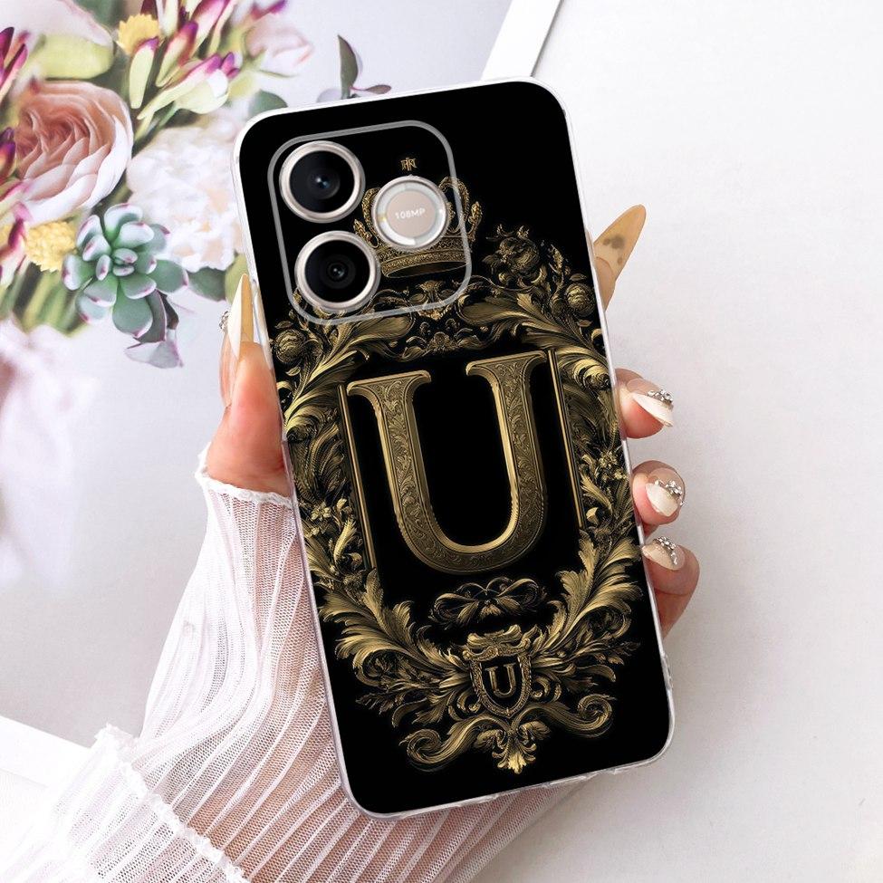 Transparente Hülle für Honor 500 Smart Cover Luxus A-Z Buchstaben Mode Cool Krone Weiche Hülle für Honor 500Smart