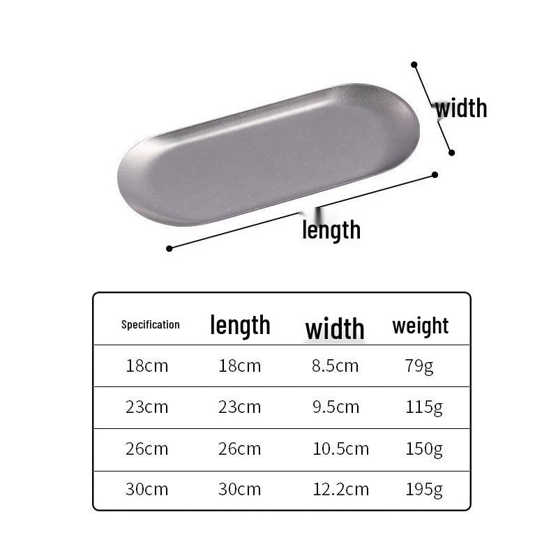 Stainless Steel Oval Dessert Plate - Creative Restaurant Tray, Korean Gold Serving Dish, Custom Logo.