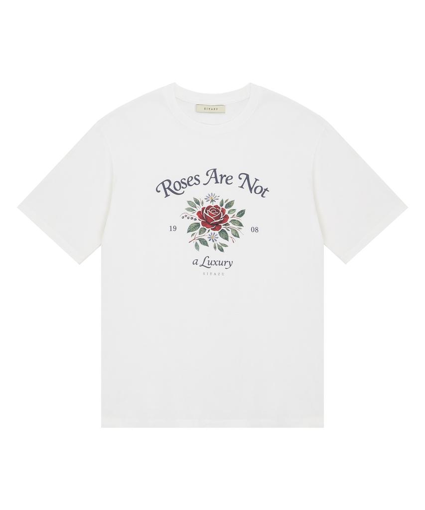 Siyajyu Sied26-1 Rose Short Sleeve T-Shirt_White