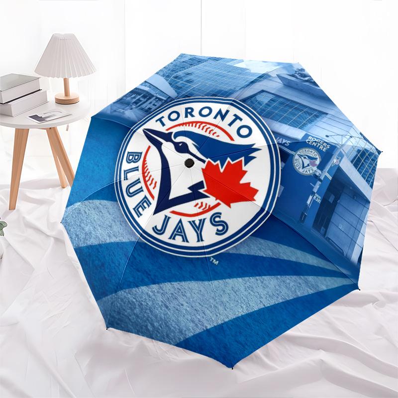 Toronto Blue Jays2pattern, automatic folding umbrella, portable and foldable design, 8 ribs, a Christmas or birthday gift.