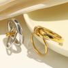 MamacitaSlay 316L Stainless Steel Double Layered Zircon Ring 18K Gold Plated Waterproof Jewelry Women's Charm Ring Unique Gift