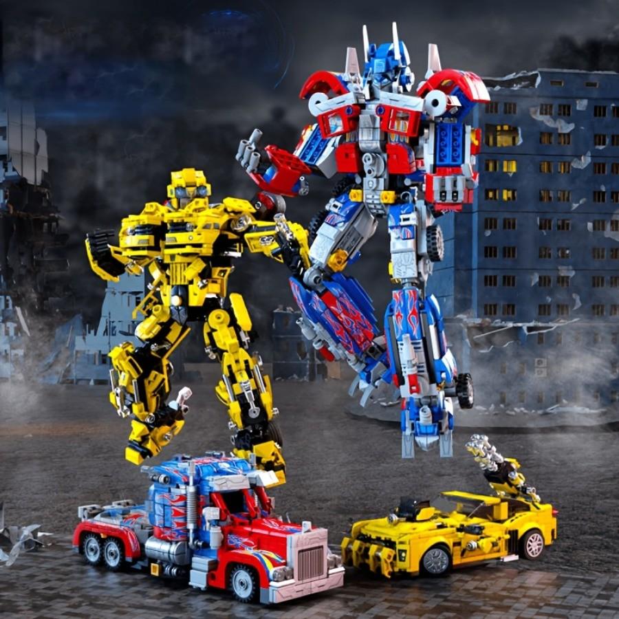 800+pcs Transforming Car Model Building Set, Optimus Prime. Bumblebee ABS Building Bricks Toy, Construction Toy Set Kids Toy