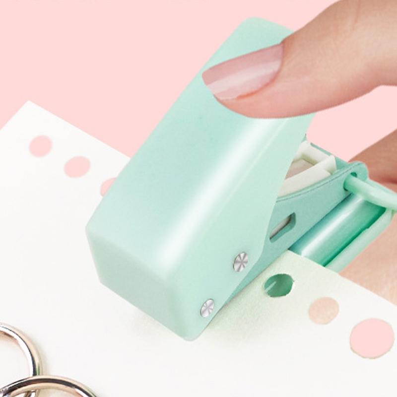 Kawaii Cute Office School Binding Supplies Stationery Single Ring Mini Hole Punch 1 Hole Portable Round Hole Puncher
