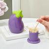Cute Eggplant Toothpick Holder Ceramic Floss Box Desktop Decoration