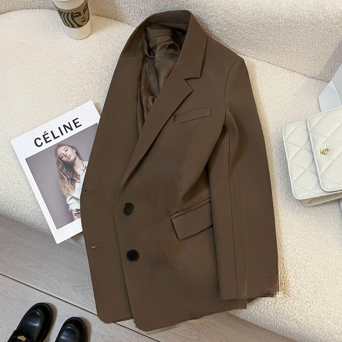 

Блейзер свободного кроя в корейском стиле для женщин - Модная приталенная куртка на весну/осень L recommended for 117-127 jin