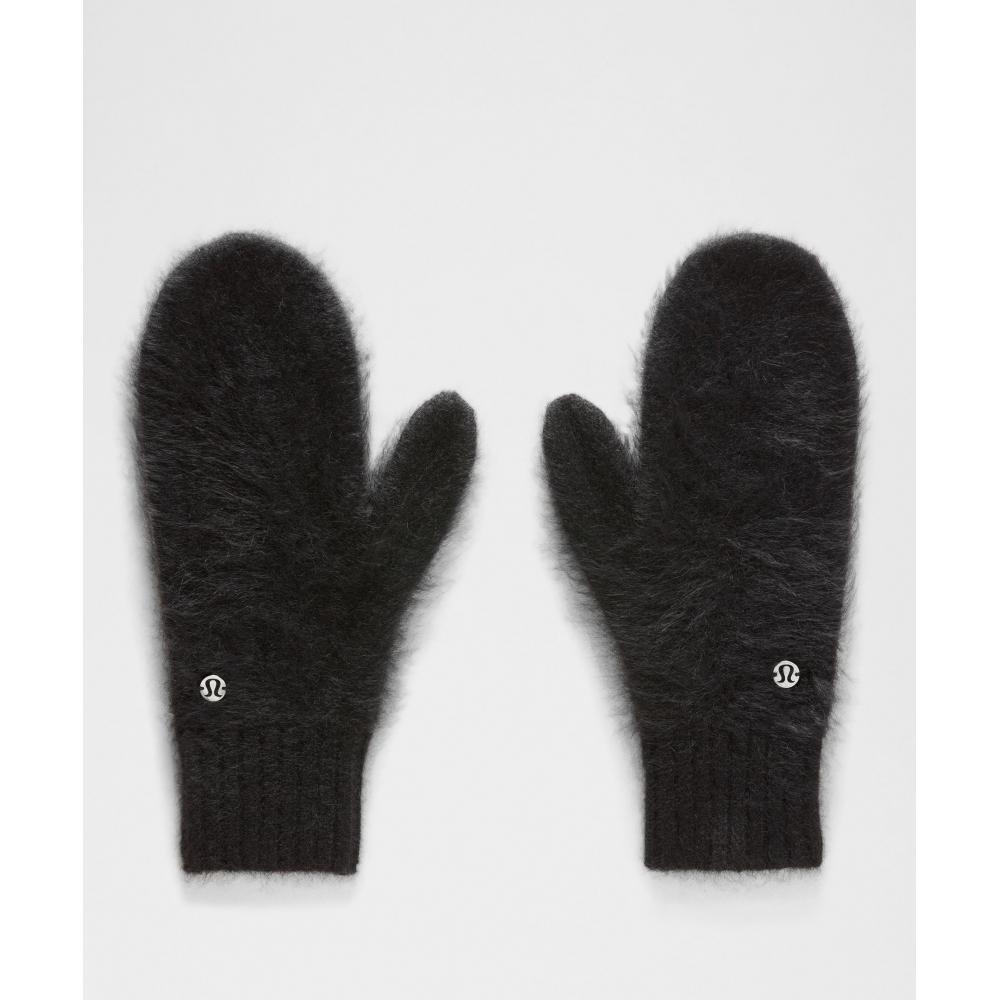 Lululemon Fuzzy Cashmere Mittens Black