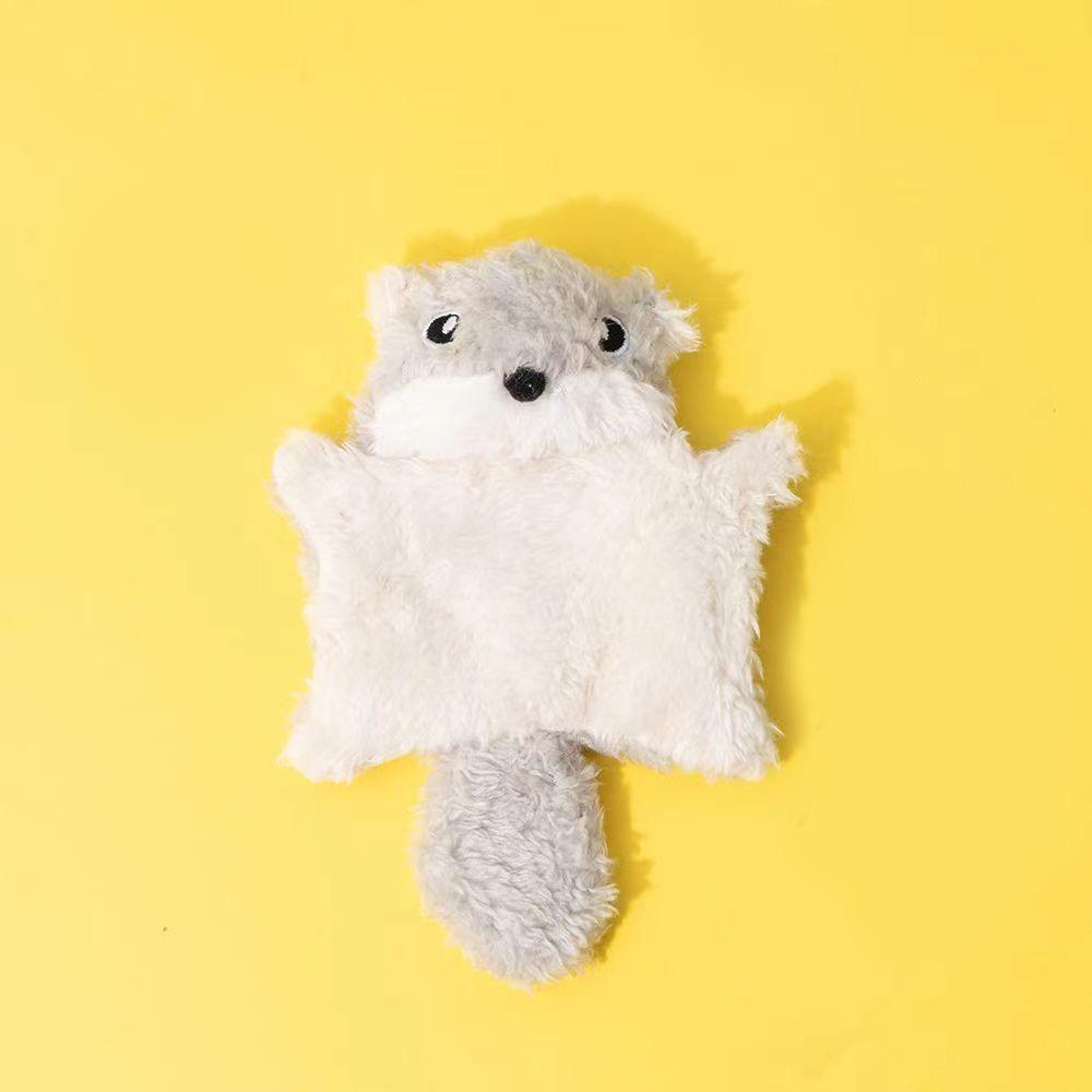 

Small Cat Toy Cute Little Flying Squirrel Interaction Toy Kitty Toy Squeak Pet Supplies серый