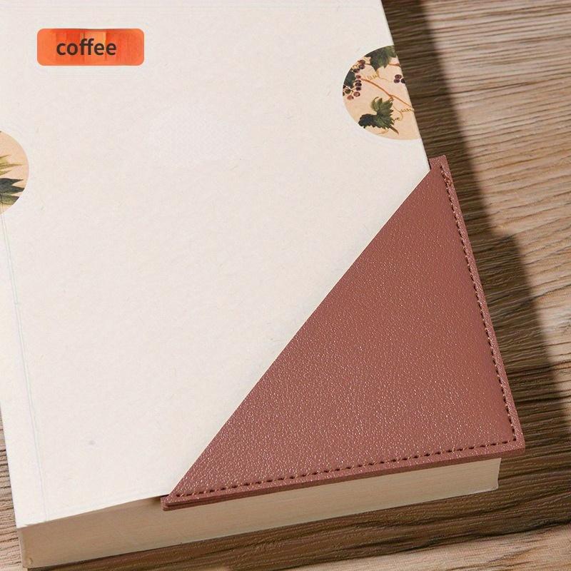 5Pcs Large Square Leather Bookmark Mini Portable Gift Triangle Bookmark Book Page Clip Book Corner Protective Cover