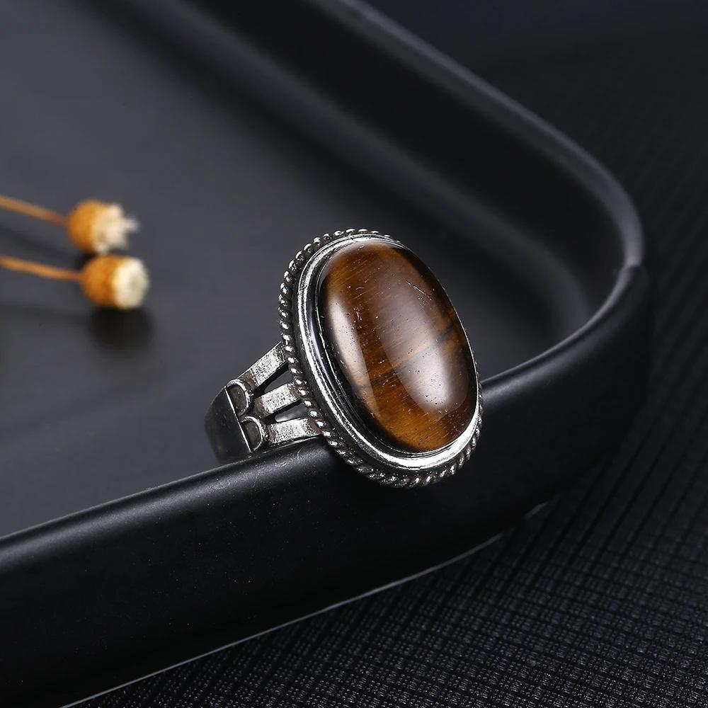 Natural Tiger Eye Rings  CopperJewelry Ring for Women Gifts Vintage Fine Wedding Party Ring