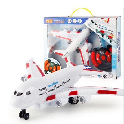 Elektrisches RC Flugzeug Plastikspielzeug für Kinder Fernbedienungsflugzeugmodell Outdoor-Spiele Kinder Musik Licht DIY Spielzeug Geschenke