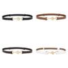 Leather Waist Belt For Women With Loop Closure And Stitching Detailing For Daily Style