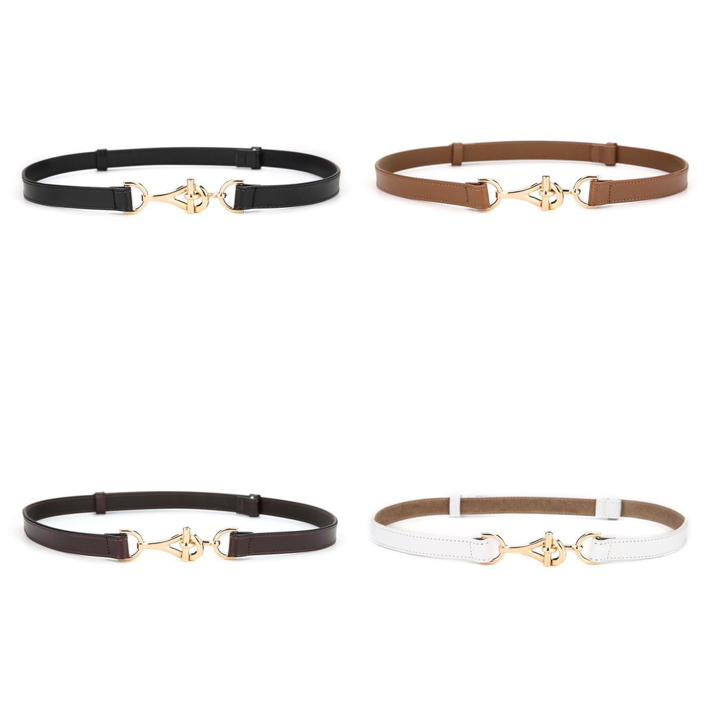 Leather Waist Belt For Women With Loop Closure And Stitching Detailing For Daily Style