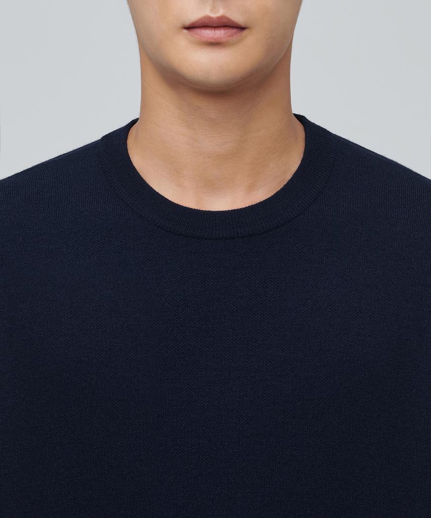 Musinsa Standard Minimal Crew Neck Knit [Navy]