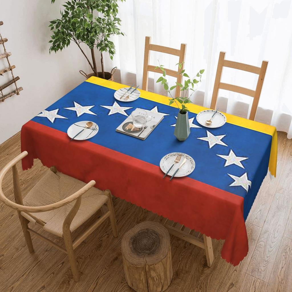 Arepas Pattern Venezuela Custom Rectangular Tablecloth Waterproof Table Cover for Festival Party Decorations Table Cloth