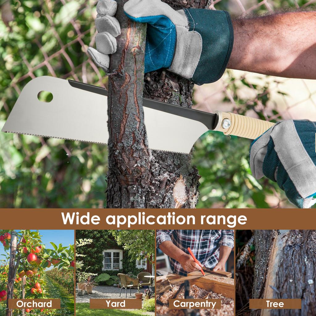 Japanese Style Pull Saw Single/Double Sided Tooth Wood Handle Saw SK5 High Carbon Steel Sharp Hand Pull Saw Woodworking Cutting