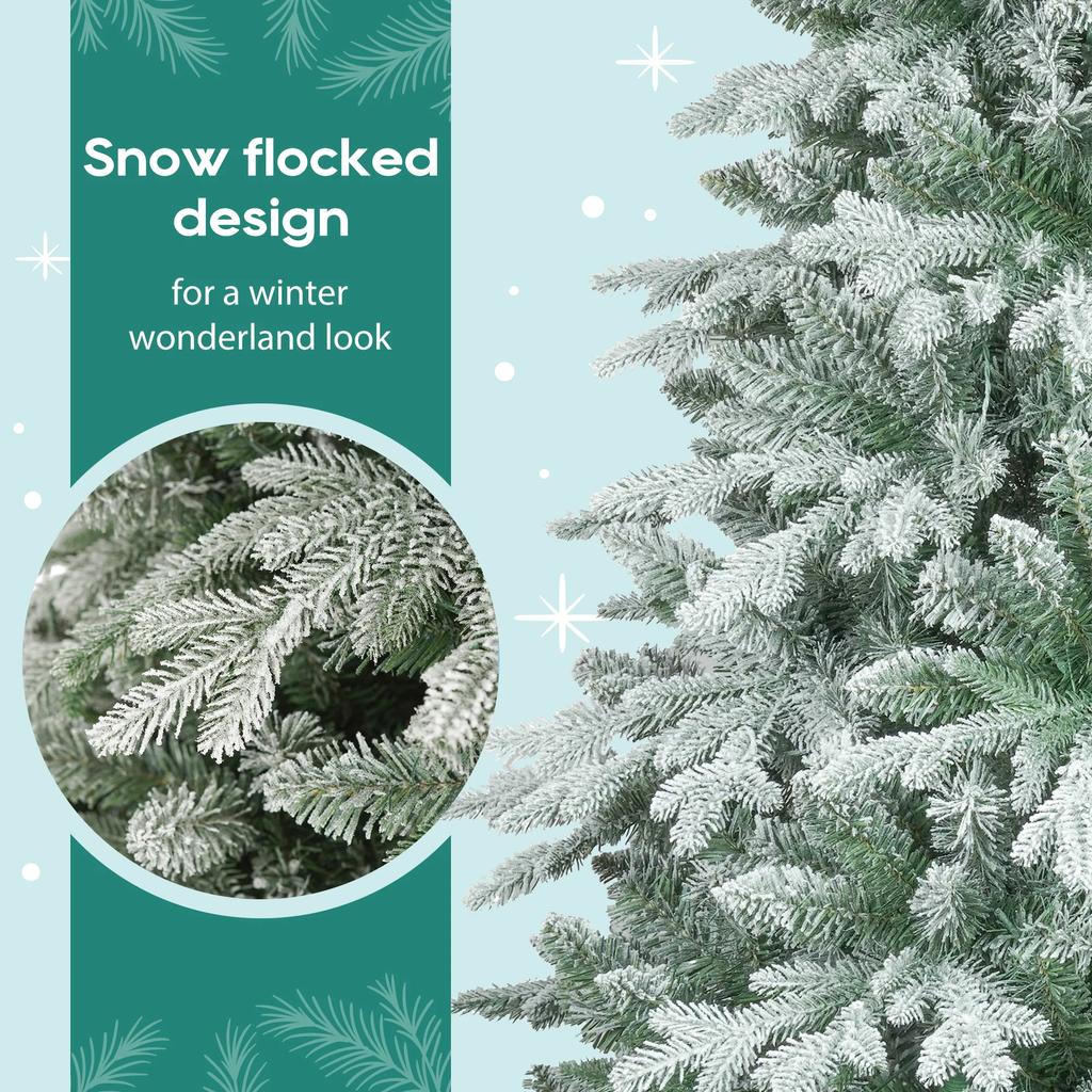 7ft Indoor Xmas Full Tree With Wreath, Artificial Xmas Tree Christmas Tree With 380 LED Lights And 1300 Tips, Indoor Xmas Tree