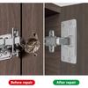 8PCS Hidden Door Hinges For Cabinet Door Installation Kitchen Cabinet Door Fixing Plate Furniture Hardware