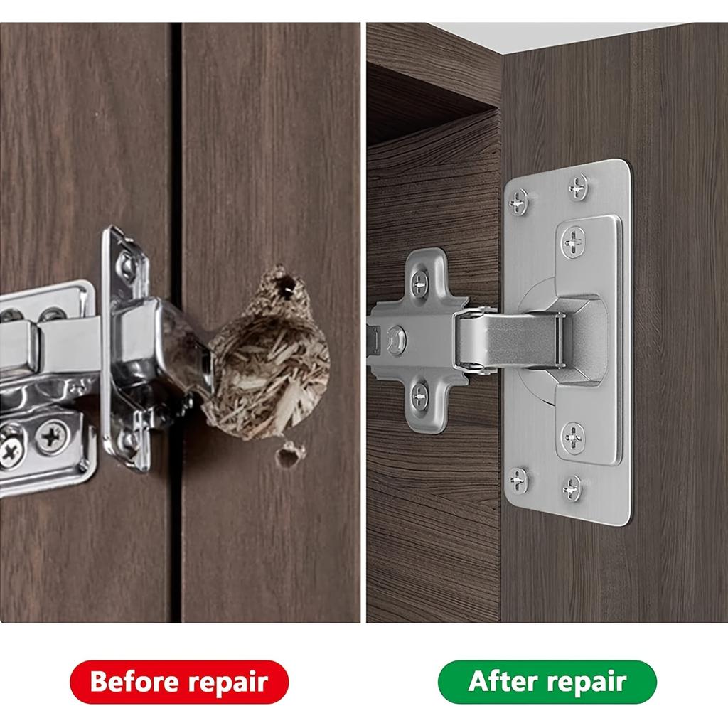 8PCS Hidden Door Hinges For Cabinet Door Installation Kitchen Cabinet Door Fixing Plate Furniture Hardware