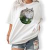 Funny Watermelon Cat Meme Graphic T-Shirt, Cute Silly Kitty Unisex Tee