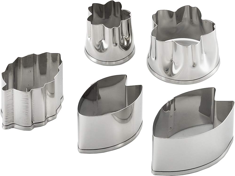 Yoshikawa vegetable cutter cherry blossom YJ2790 Silver Japanese-made set, design, 5-piece set,  Cooking Basics