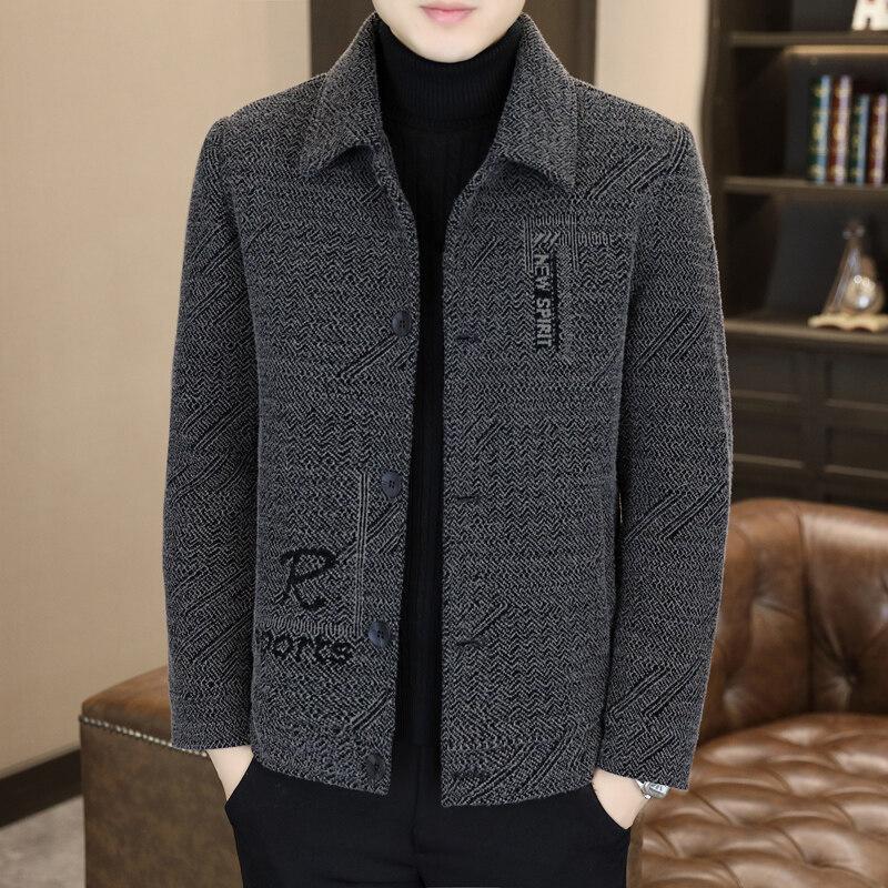 

Весенне-осенняя шерстяная короткая куртка мужская с лацканами, тонкая куртка, красивый повседневный топ 5XL
