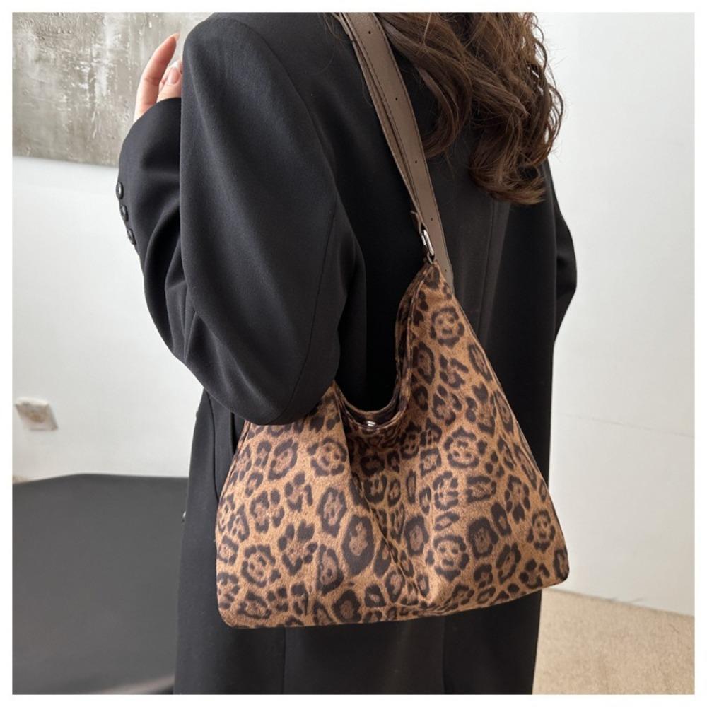 Fashion Large Capacity Leopard Print Tote Bag Popular Trendy Shoulder Bag Temperament Crossbody Bag