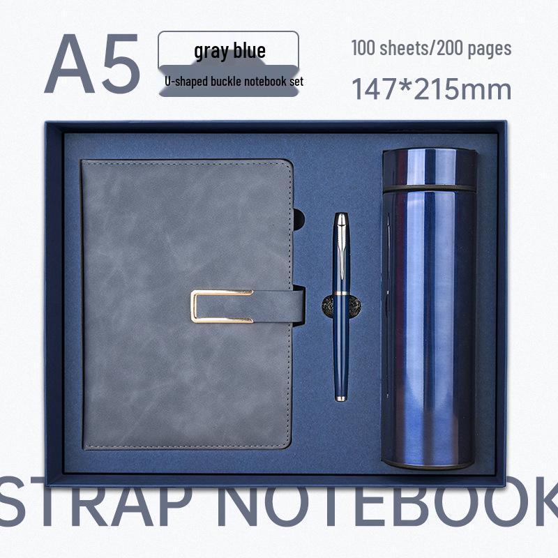 Elegant A5 U-Shaped Buckle Notebook Gift Set - Customizable for Business Meetings