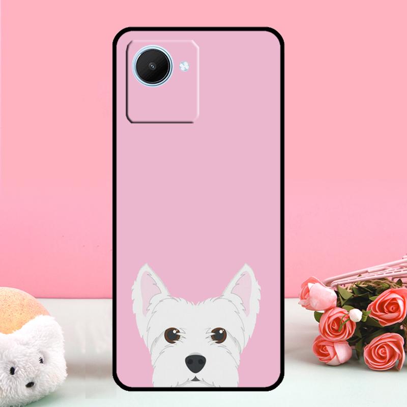 Cartoon Westie Dog For Realme C61 C67 C75 C63 C71 C55 C51 C65 C53 GT6 GT7 Pro 10 11 12 13 14 15 Pro Plus Case