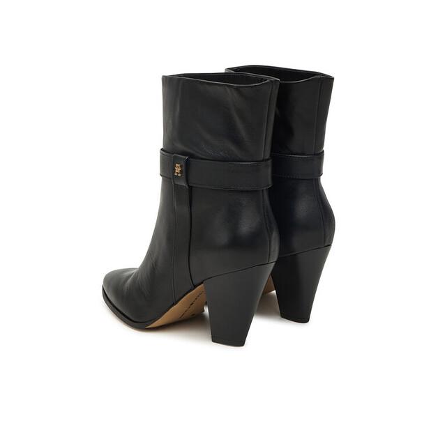 Ankle Boots Tommy Hilfiger Th T-Strap Leather Pointy Bootie FW0FW08984 Black