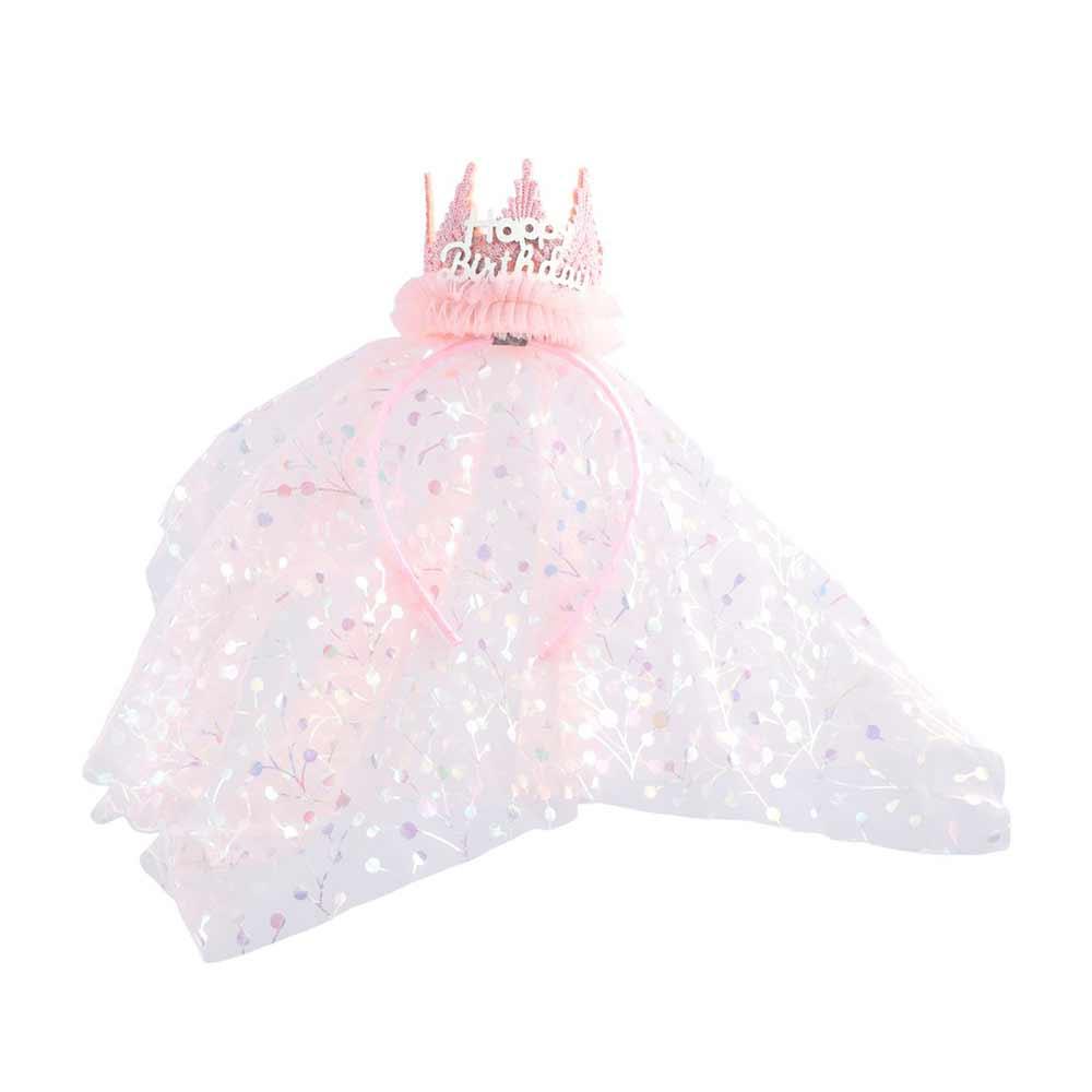 Hair Accessories Happy Birthday Hairband Korean Style Crown Hairband Lace Mesh Hair Hoop  Girls