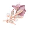 Brosche Rosenmuster Perle Strasslegierung Baumwolle Exquisite Retro Brosche Anstecknadel für Mantel Anzug Schal Helllila