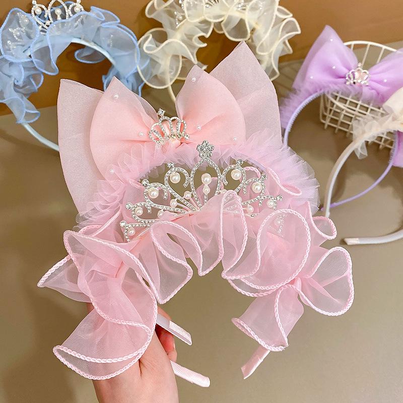 Girls' Bow & Crown Headband - Baby Hair Accessories for Little Princesses