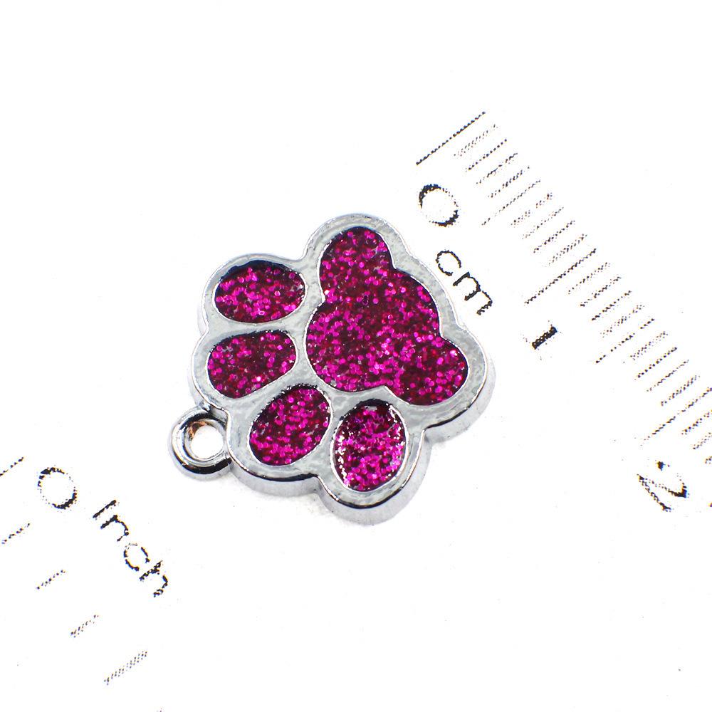 DIY Dog Paw Print Pendant: Glittery Customizable Pet Tag with Logo Printing Options