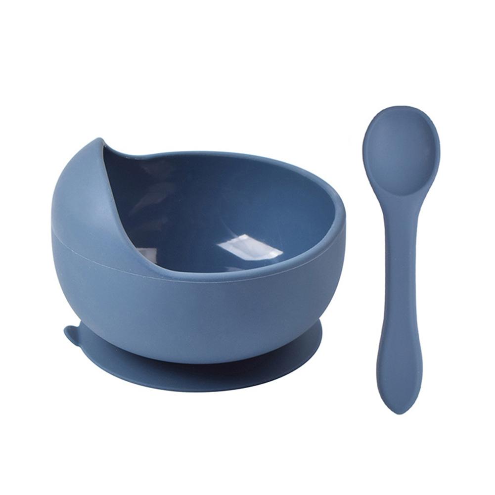 2Pcs Silicone Bowl Food-grade Silicone Suction Cup Children's Bowl Kitchen Baby Feeding Bowl Set  Anti-skid Kids Dishes BPA Free