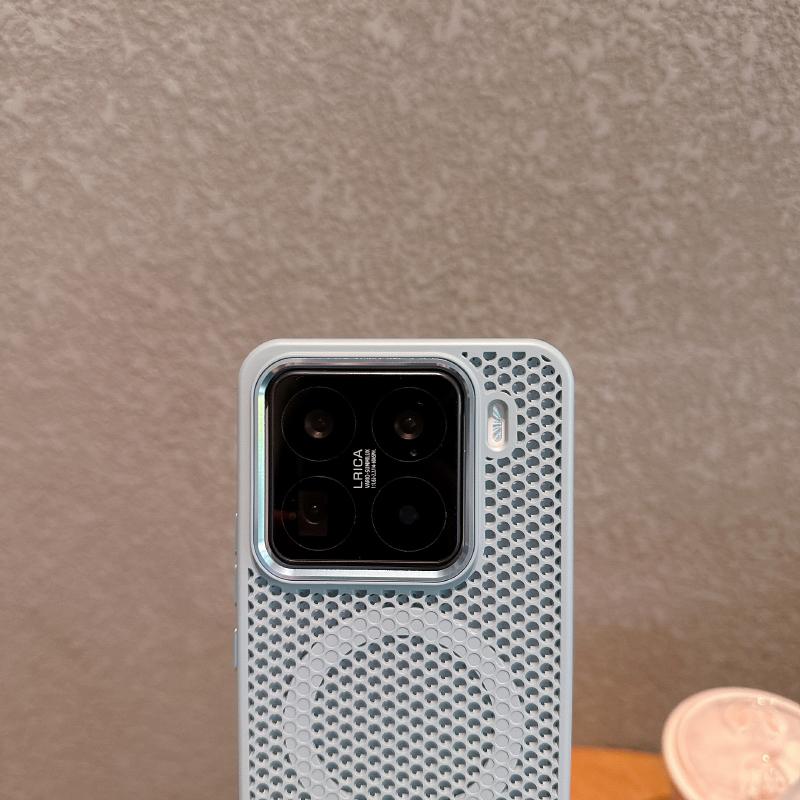 For Magsafe Magnetic Wireless Charging Luxury Solid Color Heat Dissipation Phone Case For Xiaomi 15 Ultra 13 14 Pro Bumper Cover