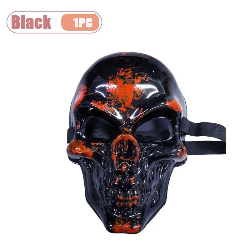 1-10PCS Halloween Horror Skull Mask Creepy Laughing Ghost Face Gold Silver Costume Prop for Party Cosplay Haunted House Decor