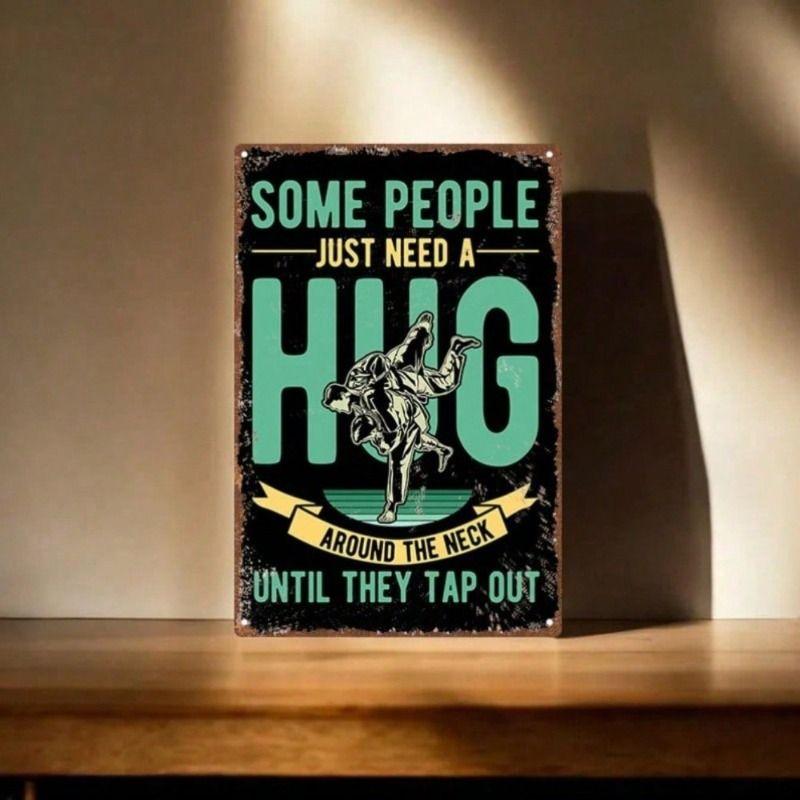 Metal Wall Art Poster, Brazilian Motivational Quote, Retro Gift for Home Bar Cafe