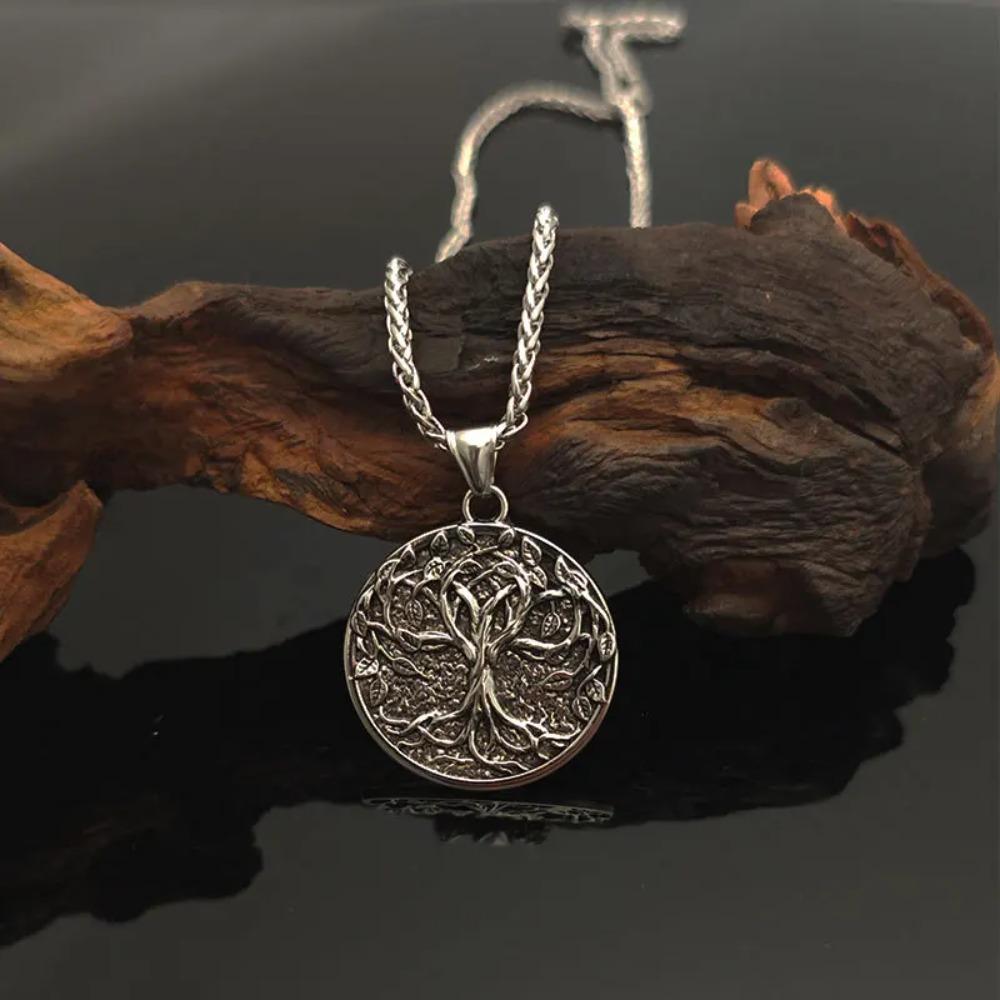 Vintage Viking Tree of Life Pendant Necklace Men's Women's Party Valentine's Day Mother's Day Father's Day Birthday Gift