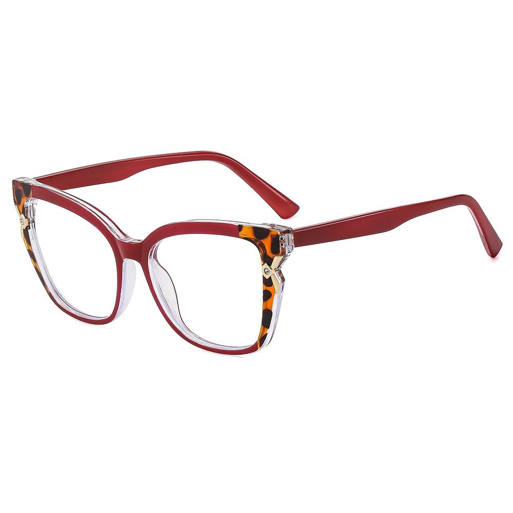 JYL Eyeglasses Cat Eye Anti Blue Light Color Block Oversized Use 89227 A-16772