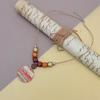Ethnic Style Colorful Striped Necklace Round Leather Pendant Necklace Women's Fashionable Wooden Bead Necklace Bohemian Jewelry