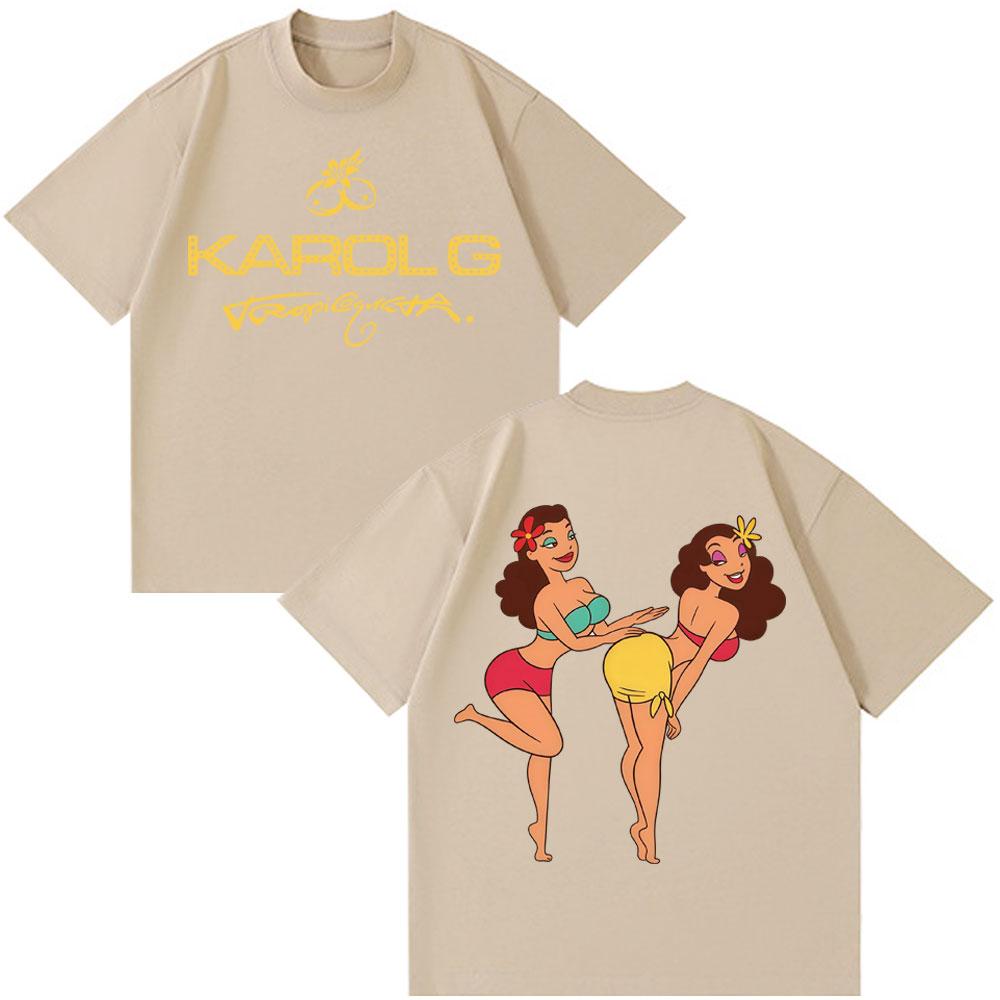 KAROL G 2025 New Album Tropicoqueta T Shirt Fashion 100% Cotton T Shirts Casual Oversized Cotton Tee Shirt Streetwear