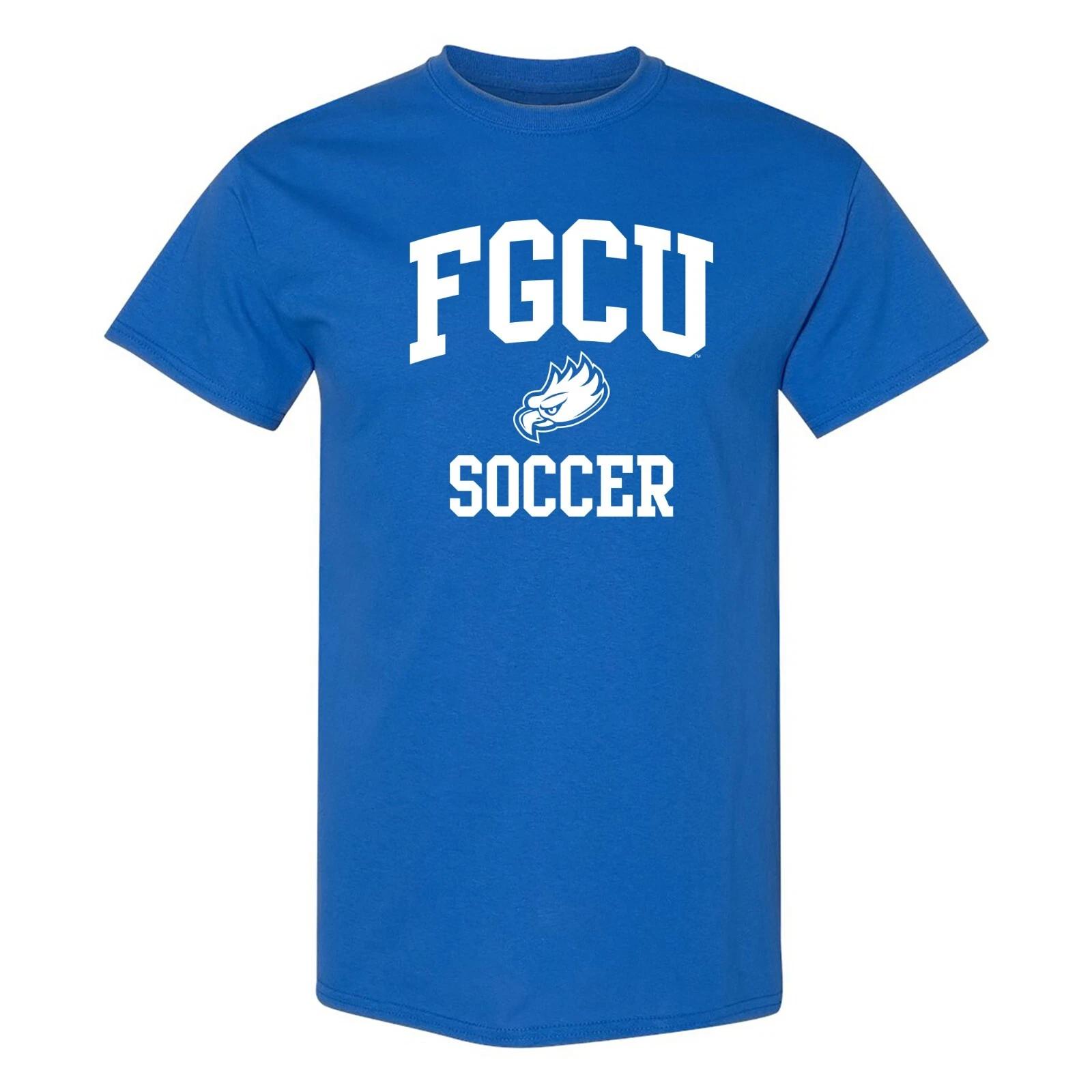 Florida Gulf Coast University Eagles FGCU Arch Logo Soccer Sports T-Shirt -Royal M