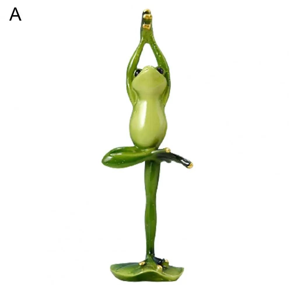 Rane da Yoga Creative Artigianato in Resina Miniature Scultura Rana Statua Arredamento Tavolo Scrivania Casa