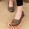 Spring soft leather shallow mouth single shoes new soft sole flat sole leather shoes round head beanie shoes