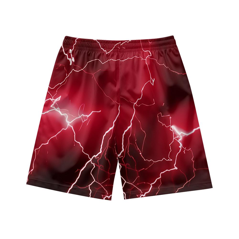 Pantaloncini Casual da Uomo con Elemento Fulmine Oscuro Naturale Europeo e Americano Pantaloni da Spiaggia