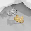 Aesthetic Butterfly Animal Couple Ring For Lovers R Stainless Steel Gold Plated Open Ring Luxury Quality Jewelry
